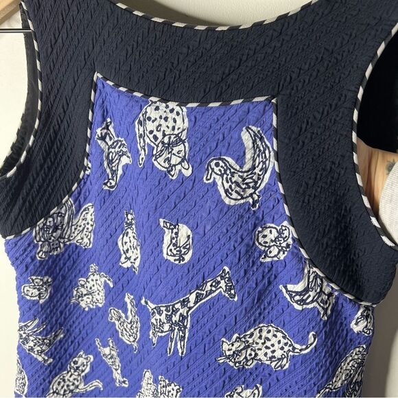 Bob Mackie Animal Print Sketch Wearable Art Blue and Black Dress - Picture 4 of 16